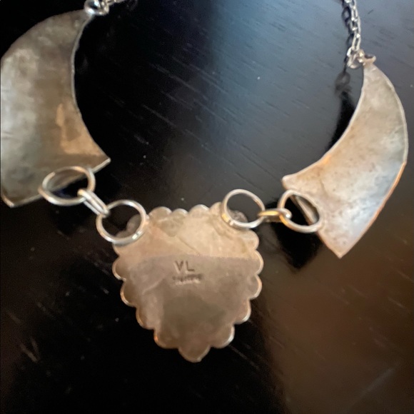 SOUTHWEST Zuni VIRGIL LEEKYA Sterling Silver Signed VL Multi Stone 16” necklace - Picture 6 of 6